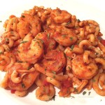 A simple, flavorful shrimp pasta recipe adapted from Julia's Album to be allergy-friendly and a little sweeter.