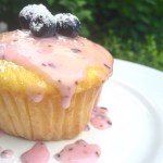 Vegan Lemon Muffins with Blueberry Icing - dairy, egg and nut free