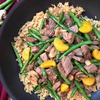 Mandarin BBQ Beef and Rice, Gluten and Dairy Free, Top8Free